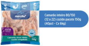Camarão Cinza Inteiro Cozido Congelado 80/150 — Pacote 150g