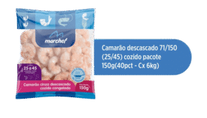 Camarão Cinza Descascado Cozido Congelado 71/150 — Pacote 150g