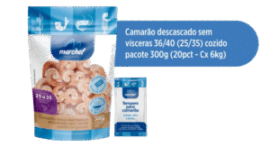 Camarão Descascado Sem Vísceras 36/40 (25/35) Cozido — Pacote 300g
