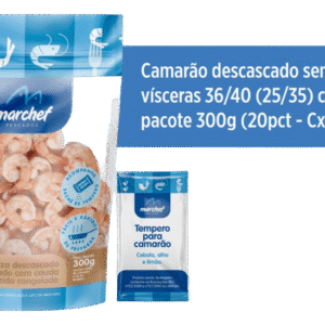 Camarão Descascado Sem Vísceras 36/40 (25/35) Cozido — Pacote 300g