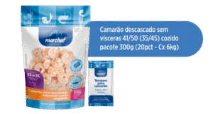 Camarão Descascado Sem Vísceras 41/50 (35/45) Cozido — Pacote 300g