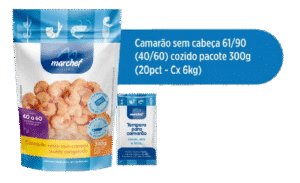 Camarão Sem Cabeça 61/90 (40/60) Cozido — Pacote 300g