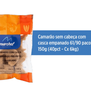 Camarão Sem Cabeça com Casca Empanado 61/90 — Pacote 150g