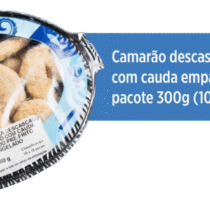 Camarão Descascado Sem Vísceras com Cauda Empanado 21/25 (10/15) — Pacote 300g