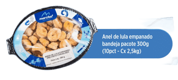Anel de Lula Empanado — Bandeja Pacote 300g