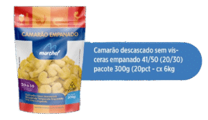 Camarão Descascado Sem Vísceras Empanado 41/50 (20/30) — Pacote 300g