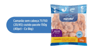 Camarão Cinza Sem Cabeça Cozido Congelado 71/150 — Pacote 150g