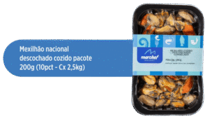 Mexilhão Nacional Desconchado Cozido — Pacote 200g